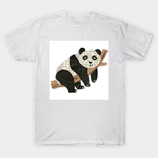 newspaper cutting panda T-Shirt